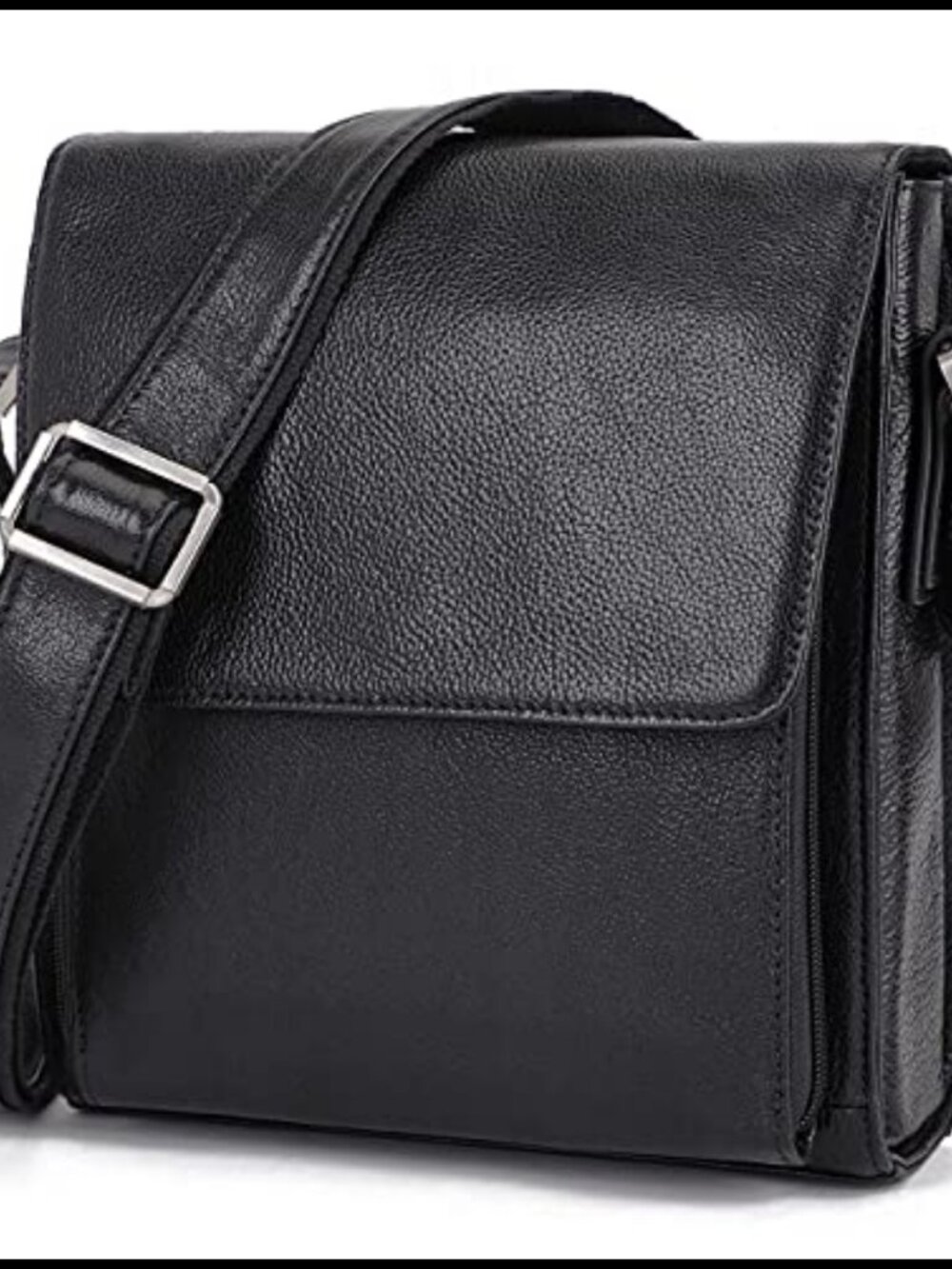 Leather Crossbody Messenger Bag for Work Travel Fits iPad